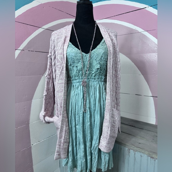 Boutique Brand Open Front Knit Cardigan Pockets Pink 💗 - Picture 6 of 7